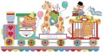 (image for) Animal Circus Train Birth Announcement